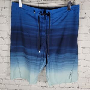O'NEILL | blue gradient stretch swim bathing suit board shorts